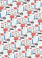 London Scene Print Wrapping Paper